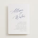 "Statement Names" - Letterpress Wedding Invitations in Lapis by Hooray Creative - Front