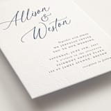 "Statement Names" - Letterpress Wedding Invitations in Lapis by Hooray Creative - Detail