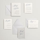 "Statement Names" - Letterpress Wedding Invitations in Lapis by Hooray Creative - Invitation Suite
