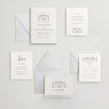 "Italian Countryside" - Letterpress Wedding Invitations in Warm Gray by Melinda Denison - Invitation Suite