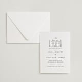 "Italian Countryside" - Letterpress Wedding Invitations in Warm Gray by Melinda Denison - Invitation with Envelope