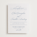 "Simple Formality" - Letterpress Wedding Invitations in Provincial Blue by Everett Paper Goods - Front