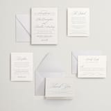 "Simple Formality" - Letterpress Wedding Invitations in Provincial Blue by Everett Paper Goods - Invitation Suite