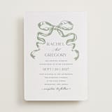 "Big Bow" - Letterpress Wedding Invitations in Mint by Teju Reval - Front