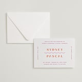 "Tanti Baci" - Letterpress Wedding Invitations in Fuchsia by Olivia Raufman - Invitation with Envelope