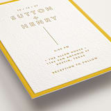 "Color Tone" - Letterpress Wedding Invitations in Dandelion by Kindred Fields - Detail