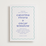 "With a Twist" - Letterpress Wedding Invitations in Blue Violet by Olivia Raufman - Front