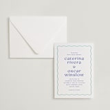 "With a Twist" - Letterpress Wedding Invitations in Blue Violet by Olivia Raufman - Invitation with Envelope