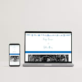 "Sketched Crest" - Letterpress Wedding Invitations in Sapphire by Jenna Holcomb - Free Wedding Website