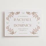 "Wildflower Garland" - Letterpress Wedding Invitations in Matte Gold by Susan Zinader - Front