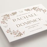 "Wildflower Garland" - Letterpress Wedding Invitations in Matte Gold by Susan Zinader - Detail
