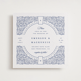 "Acanthus leaves" - Letterpress Wedding Invitations in Lapis by Yuliya Evseeva - Front