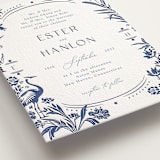 "Porcelain Garden" - Letterpress Wedding Invitations in Lapis by Corinne Malesic - Detail
