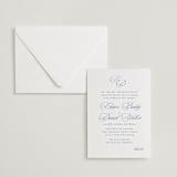 "Aristocratic" - Letterpress Wedding Invitations in Provincial Blue by Creo Study - Invitation with Envelope