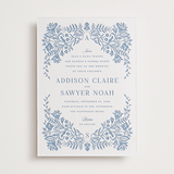 "Sweet Garden" - Letterpress Wedding Invitations in Provincial Blue by Erin German - Front
