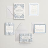 "Sweet Garden" - Letterpress Wedding Invitations in Provincial Blue by Erin German - Invitation Suite
