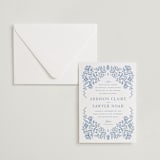"Sweet Garden" - Letterpress Wedding Invitations in Provincial Blue by Erin German - Invitation with Envelope