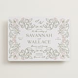 "Sketched Foliage" - Letterpress Wedding Invitations in Nude by Susan Zinader - Front