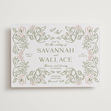 "Sketched Foliage" - Letterpress Wedding Invitations in Nude by Susan Zinader - Front