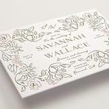 "Sketched Foliage" - Letterpress Wedding Invitations in Nude by Susan Zinader - Detail