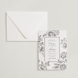 "Wedding Press" - Letterpress Wedding Invitations in Graphite by Chris Griffith - Invitation with Envelope