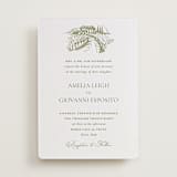 "Vineyard Elegance" - Letterpress Wedding Invitations in Pistachio by Lucrecia Caporale - Front