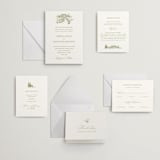 "Vineyard Elegance" - Letterpress Wedding Invitations in Pistachio by Lucrecia Caporale - Invitation Suite