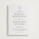 "Minimalist Monogram" - Letterpress Wedding Invitations in Soft Black by Olivia Raufman - Front