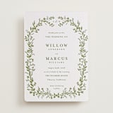 "Greenery Vine" - Letterpress Wedding Invitations in Pistachio by Susan Moyal - Front