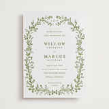 "Greenery Vine" - Letterpress Wedding Invitations in Pistachio by Susan Moyal - Front