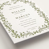 "Greenery Vine" - Letterpress Wedding Invitations in Pistachio by Susan Moyal - Detail