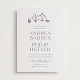 "Mountain Serenity" - Letterpress Wedding Invitations in Graphite by Lucrecia Caporale - Front