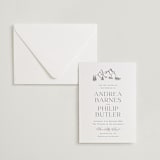 "Mountain Serenity" - Letterpress Wedding Invitations in Graphite by Lucrecia Caporale - Invitation with Envelope
