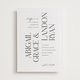 "Tallest" - Letterpress Wedding Invitations in Soft Black by Pixel and Hank - Front
