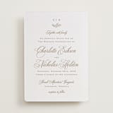 "Vineyard Script" - Letterpress Wedding Invitations in Matte Gold by Hooray Creative - Front