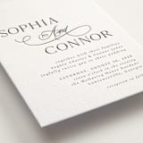 "Us" - Letterpress Wedding Invitations in Soft Black by Nicole Walsh - Detail