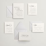 "Us" - Letterpress Wedding Invitations in Soft Black by Nicole Walsh - Invitation Suite
