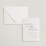 "Us" - Letterpress Wedding Invitations in Soft Black by Nicole Walsh - Invitation with Envelope