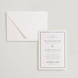 "Classic Frame" - Letterpress Wedding Invitations in Soft Black by Nicole Walsh - Invitation with Envelope