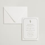 "Simply Elegant" - Letterpress Wedding Invitations in Pistachio by Yaling Hou Suzuki - Invitation with Envelope