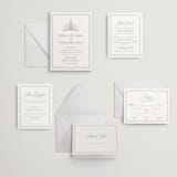 "The Chapel" - Letterpress Wedding Invitations in Provincial Blue by Melinda Denison - Invitation Suite
