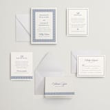 "Tiled" - Letterpress Wedding Invitations in Lapis by Angela Garrick - Invitation Suite