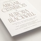 "title" - Letterpress Wedding Invitations in Latte by JoAnn Jinks - Detail