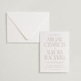 "title" - Letterpress Wedding Invitations in Latte by JoAnn Jinks - Invitation with Envelope