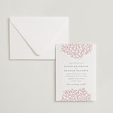 "Hydrangea Blooms" - Letterpress Wedding Invitations in Blush by Paula Pecevich - Invitation with Envelope