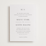 "Simple charm" - Letterpress Wedding Invitations in Soft Black by Stacey Meacham - Front