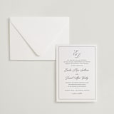 "Royal" - Letterpress Wedding Invitations in Soft Black by Melinda Denison - Invitation with Envelope