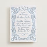 "Garden romance" - Letterpress Wedding Invitations in Sky Blue by Creo Study - Front