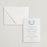 "Flowers monogram" - Letterpress Wedding Invitations in Sky Blue by Cass Loh - Invitation with Envelope