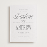 "Icon" - Letterpress Wedding Invitations in Gravel by Vera Lim - Front